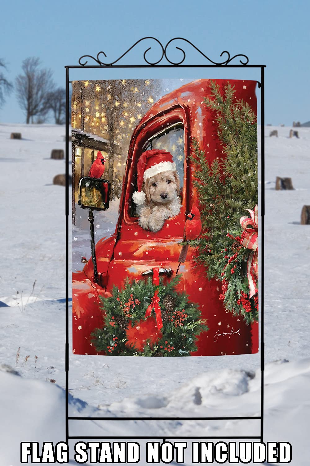 Toland Weihnachts-Welpe Gartenflagge – 31,8 X 45,7 Cm, Dekorativ, Aus Polyester, Einseitig Bedruckt