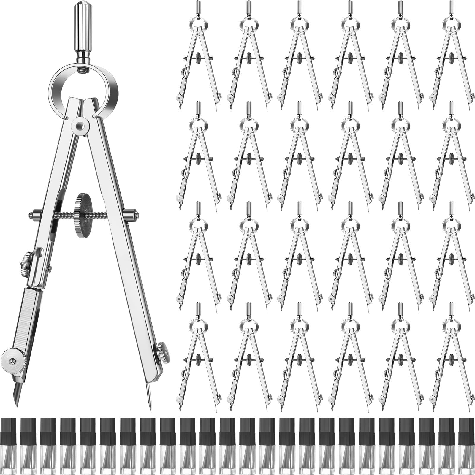 Zonon Kompass für Geometrie-Kompass, Großpackung für Klassenzimmer, Mathematik, Studenten, Winkelmesser für Kunst, Kompass, Präzisionswerkzeug mit Bleistift, Schulbedarf, für Büro, Kunst, Zeichnen,