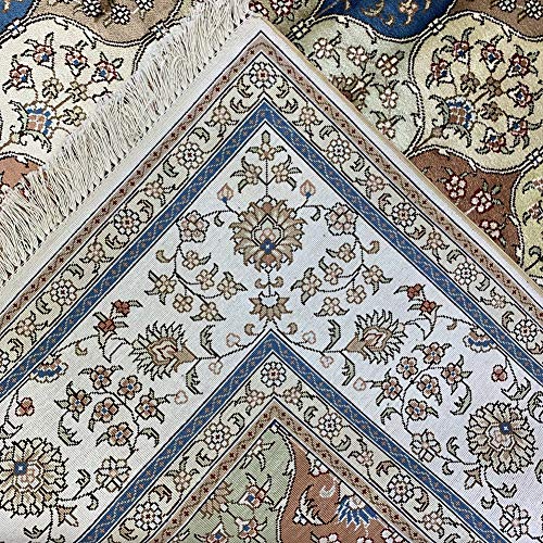Yilong Carpet 5x7ft Silk Handmade Oriental Carpet Pure Hand Knotted Isfahan Persian Area Rug for Living Room Bedroom Rug Dinning Room (Colorful) - Image 6