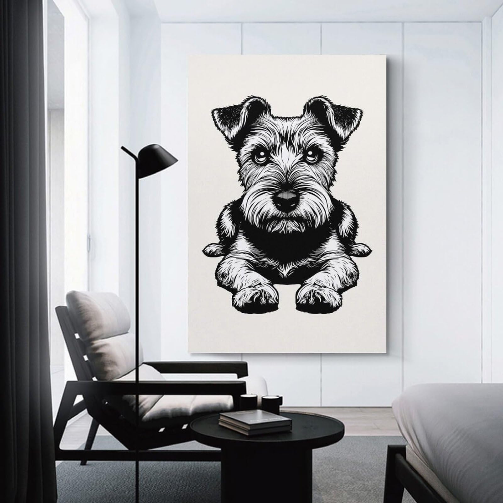 Junmoney The Norfolk Terrier Canvas Wall Art, 20x30inch(50x75cm), for Bedroom, Guest Room Or Reading Nook, Decorative Wall Art for Cosy Rooms