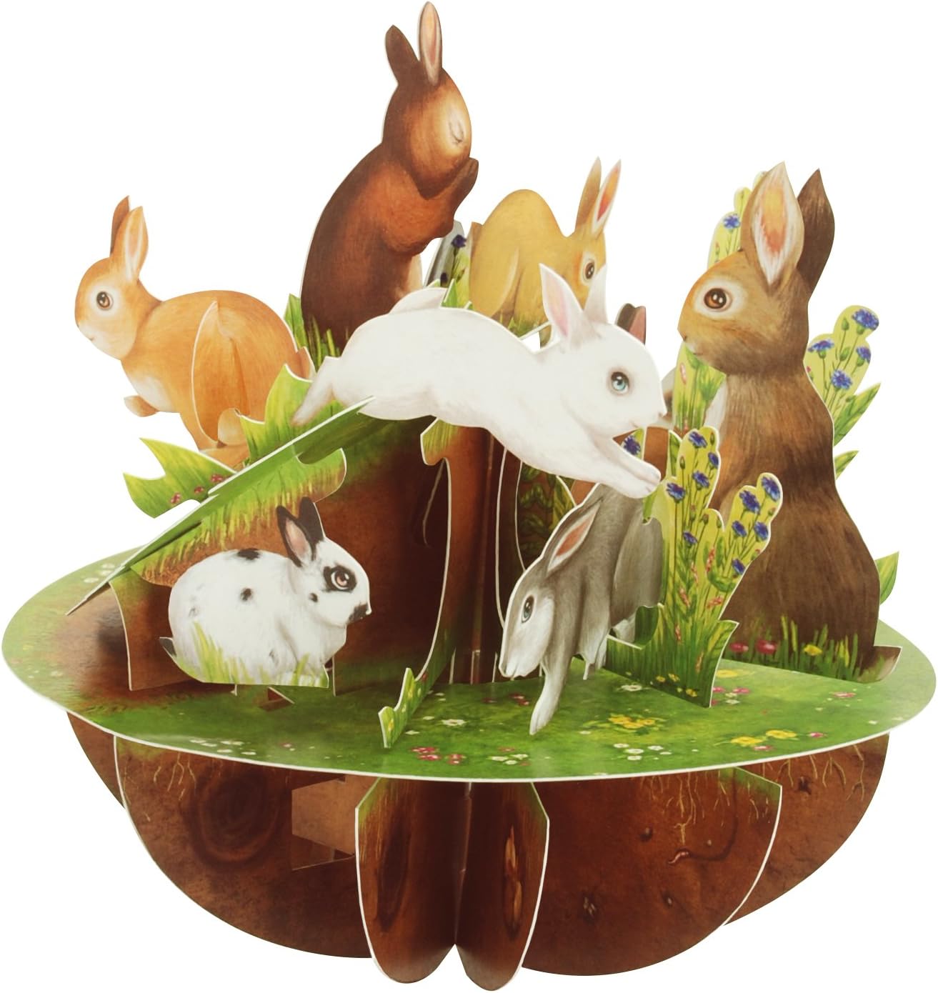 Santoro Pirouettes Rabbits 3D Pop Up Card, Multi-Color