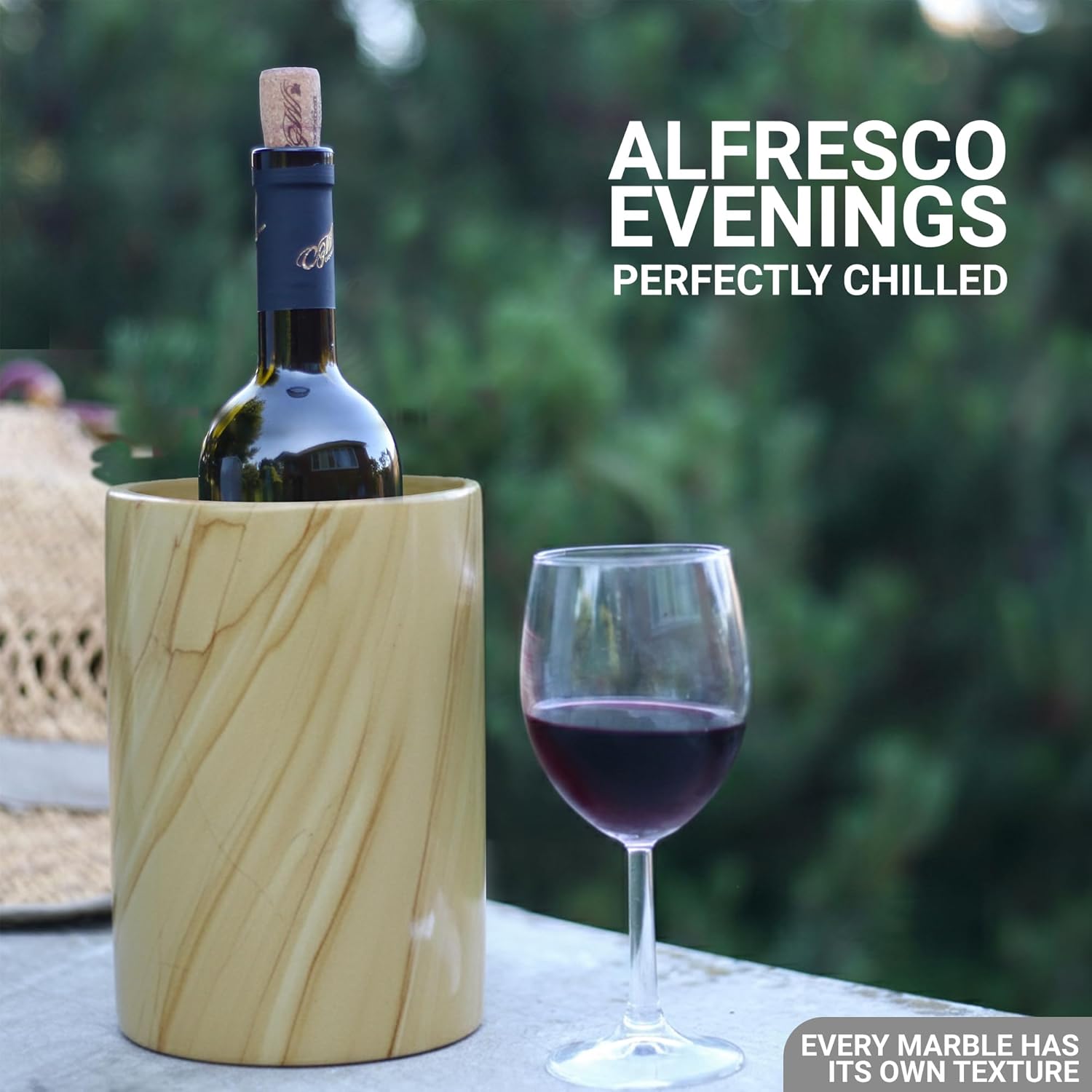 Marble Wine Cooler White 6.5" Inches Cooler For Champagne - Beverage And Wine Chiller For Bar Accessories, Wine Bottle Holder For Bar Decor, White - Image 5