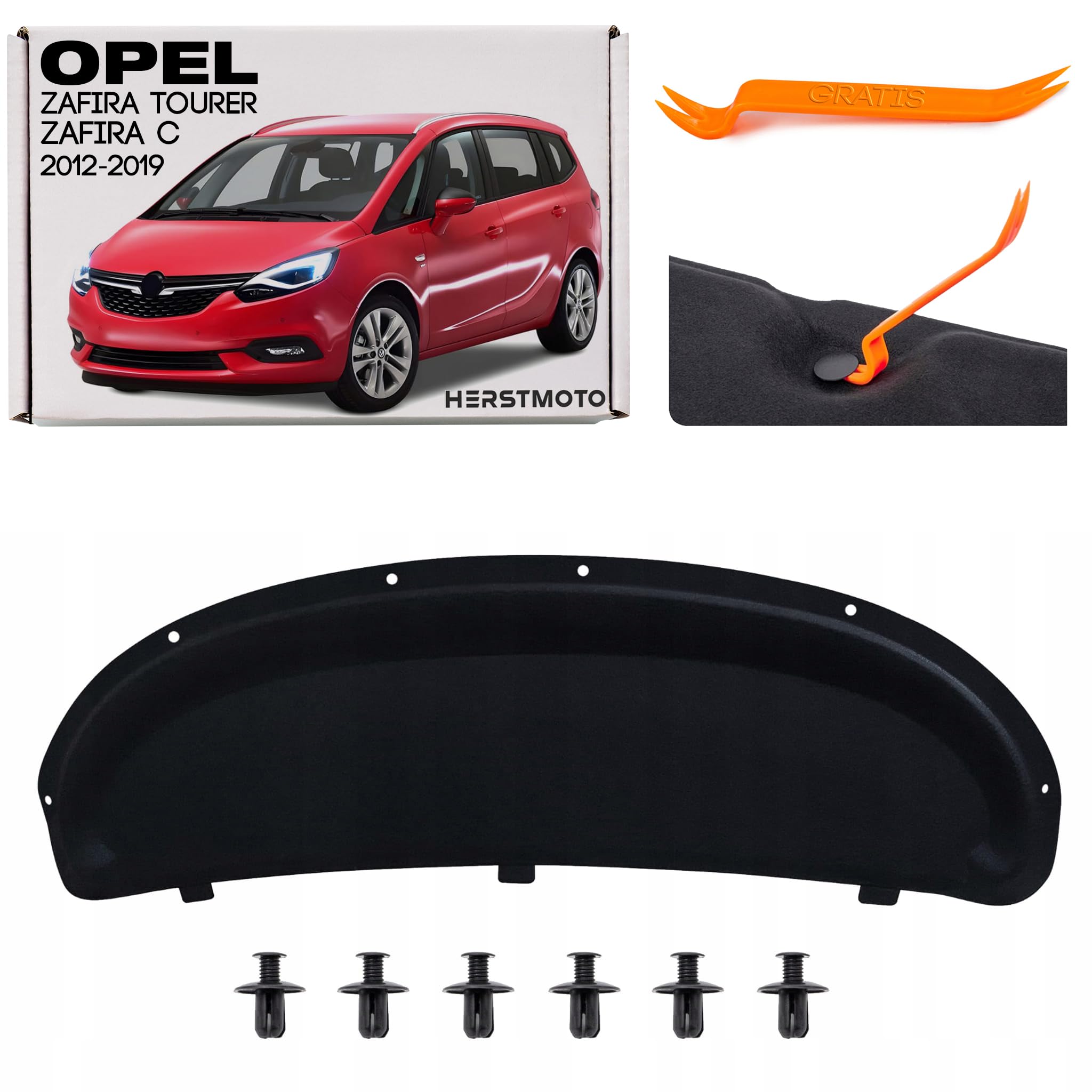 Motorhaubendämmung Schalldämmung der Motorhaube Motorhauben-Dämmmatte MIT CLIPS FÜR OPEL ZAFIRA TOURER / ZAFIRA C 2012-2019 13385393