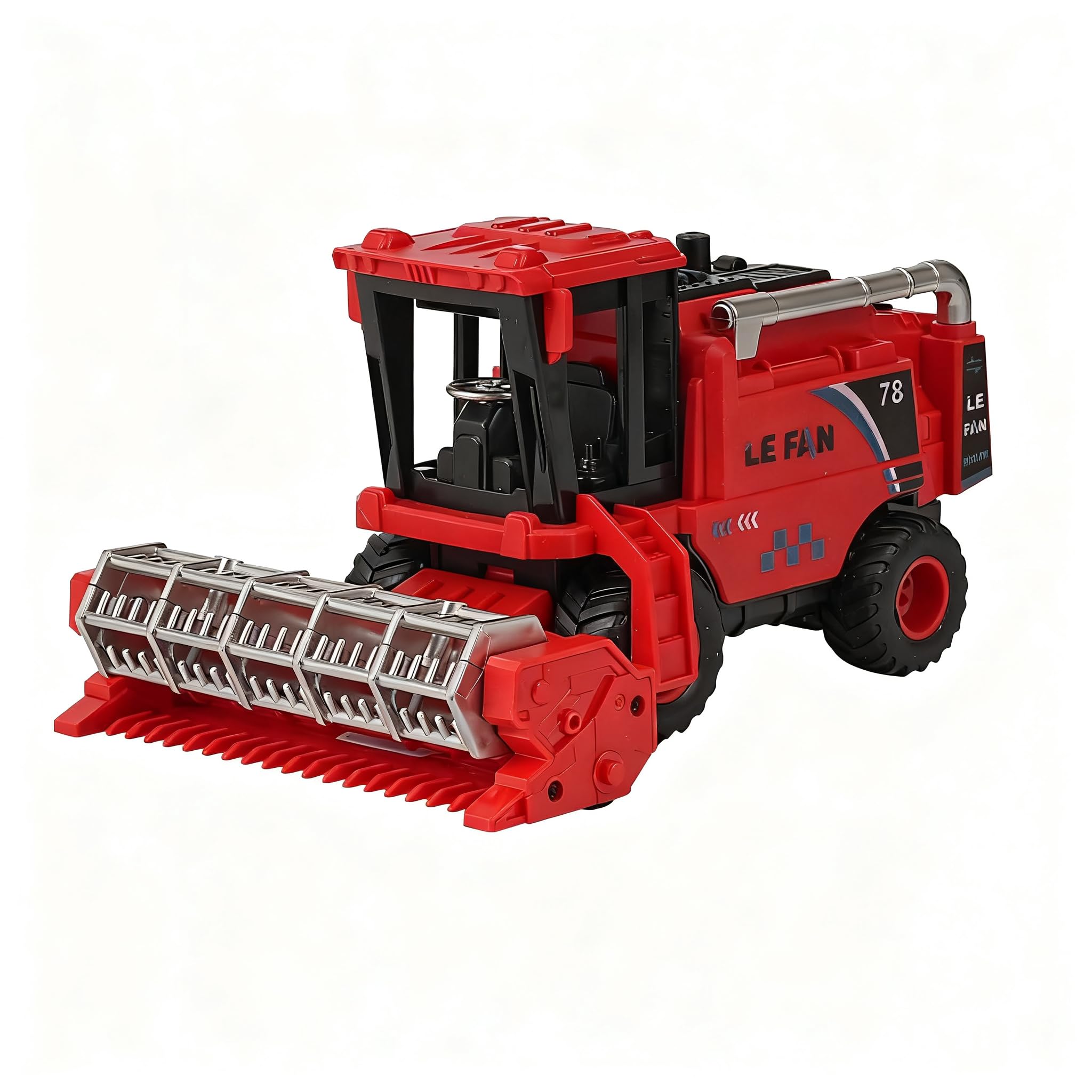 YELKOEYN Combine Harvester Toys - Realistic Combination Harvester Model, Harvester Pretend Toy, Simulating Wheat Cutting Scenes & Movable Farm Toys for Boys Girls Kids (Red)