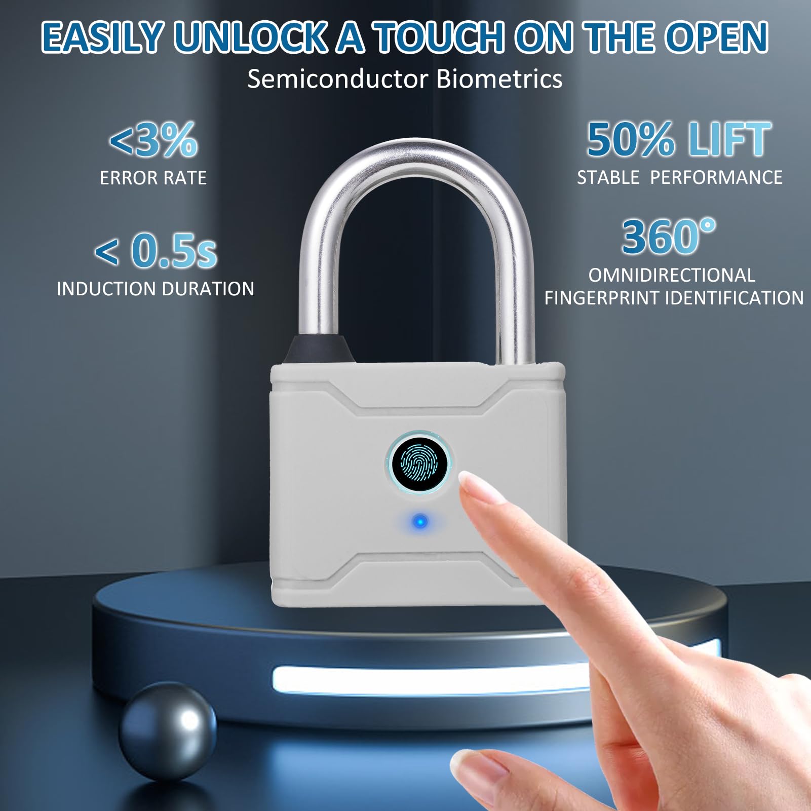 Blokada HUIOP T1006D Inteligentna kłódka linii papilarnych Reable bezkluczykowy 20 linii papilarnych odblokowanie awaryjne łatwa obsługa IP65 Wodoodporna kłódka bezpieczeństwa na bagaż