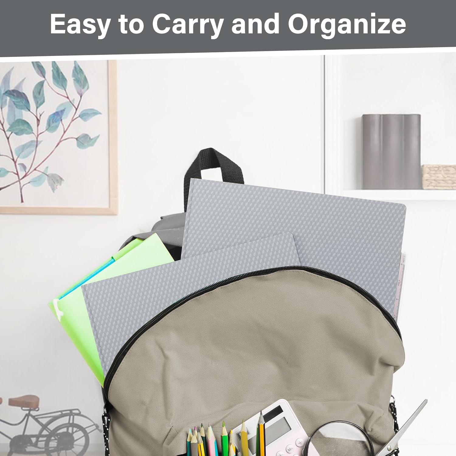 60-Pack Plastic Folders with Pockets and Prongs,2-Pocket Folders with 3 Fasteners, Poly Folders Holds 8-1/2" x 11" Paper for School/Office/Home, Silvery - Image 5