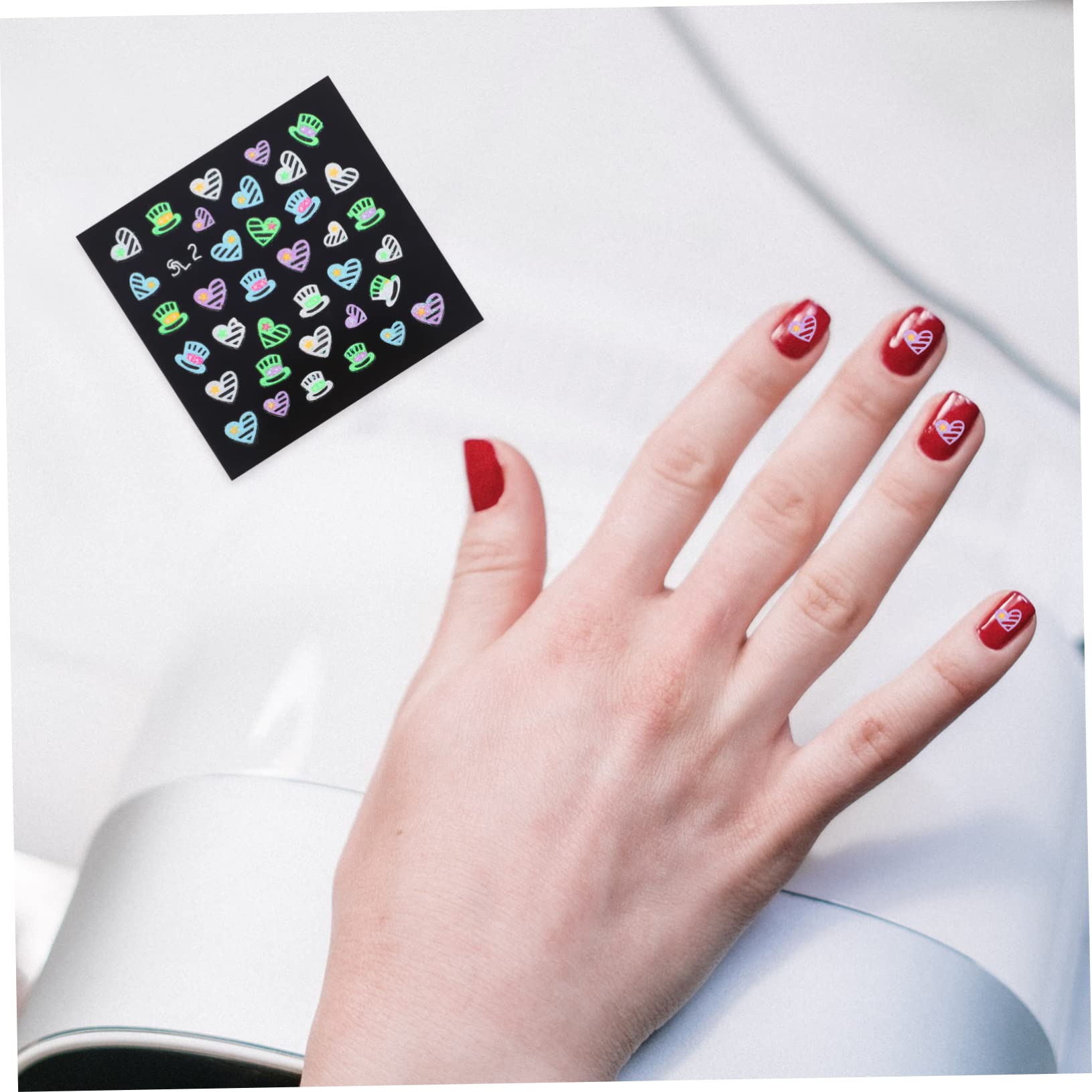 FOMIYES 5 Set di Adesivi per Nail Art Fluorescenti per Unghie Manicure Strisce per Nail Art Set di Decalcomanie per Feste Serali Fogli * 5