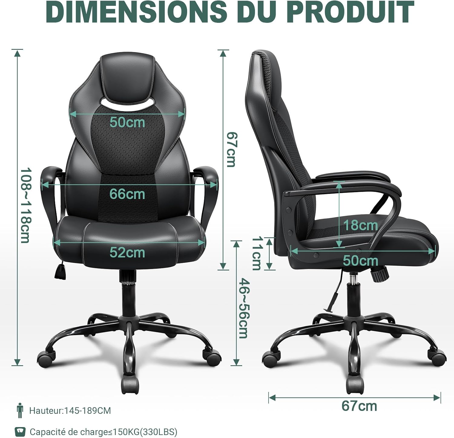 BASETBL Fauteuil de Bureau en – photo du produit