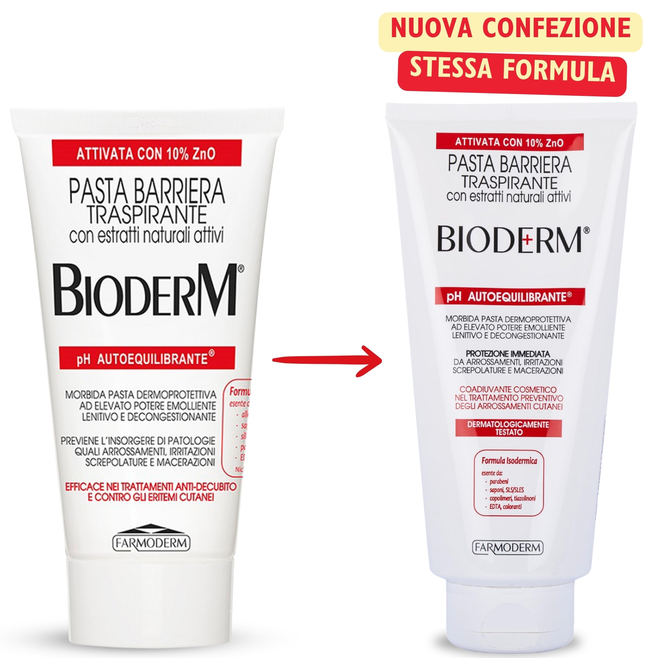 BioDerm Pasta Barriera Crema Cambio Pannolino con Ossido di Zinco 300 ml - Pasta Lenitiva Protettiva per Pelle