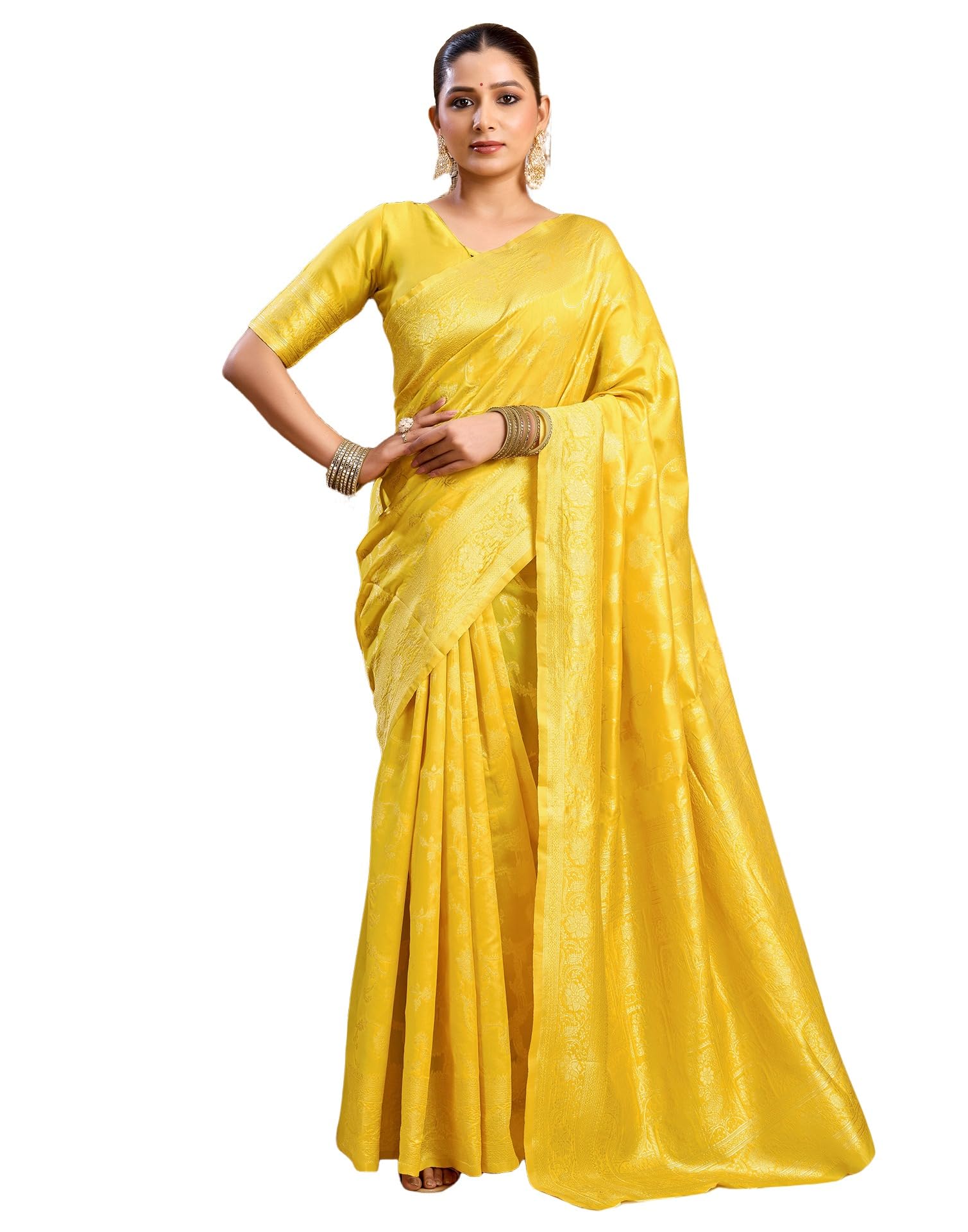 siril Women's Banarasi Soft Silk Jacquard Saree Pure Silk With Unstitched Blouse Piece-picture-25