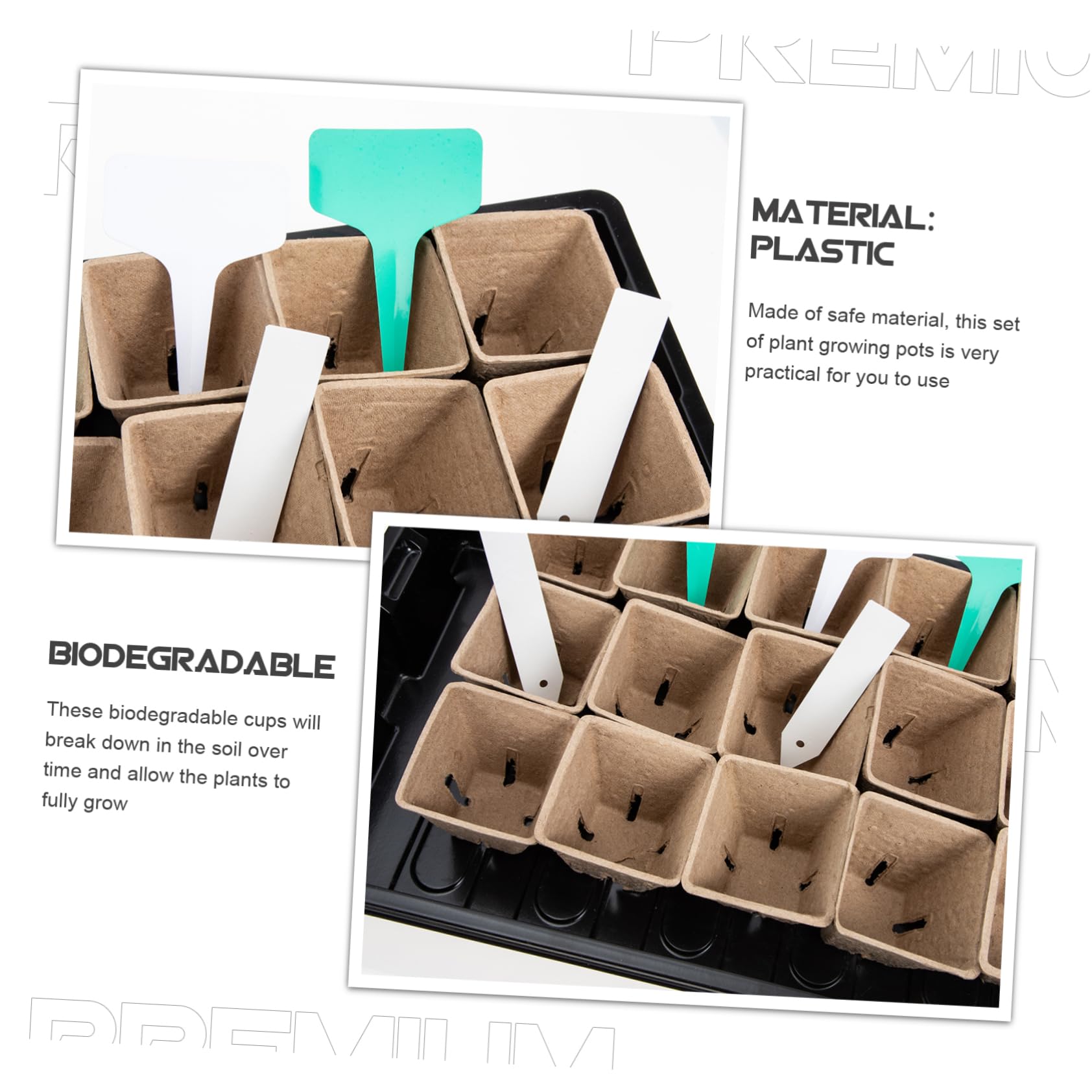 Kisangel Contenitori Di Torba Biodegradabile Per Avvio Di Piante Kit Di Contenitori Per Vivai Vasi Per Principianti Forniture Per Vivai Piccoli Vasi Per Incubazione Di Piante