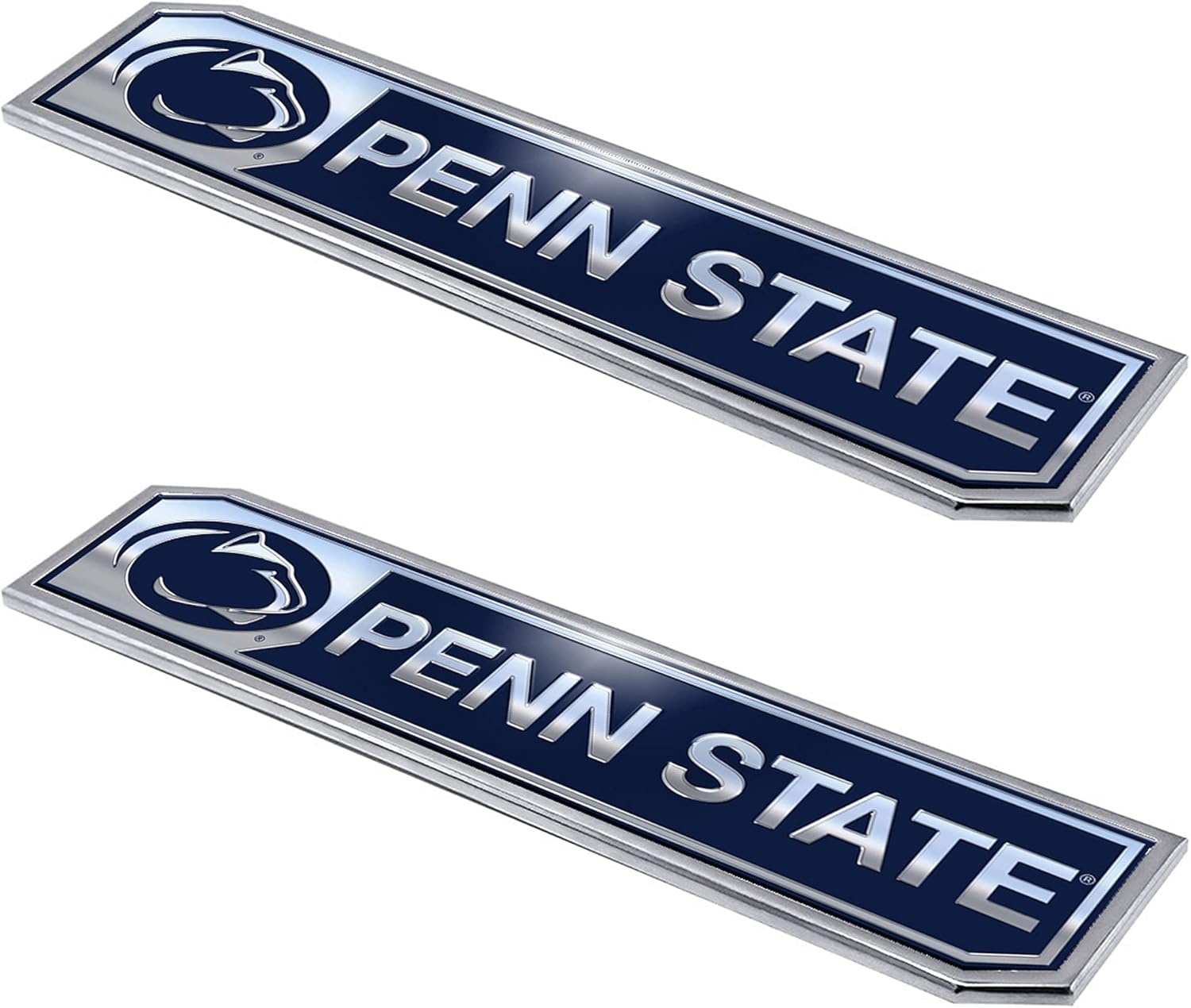 FANMATS 60845 Penn State Nittany Lions 2 Piece Heavy Duty Aluminum Embossed Truck Emblem Set, 1.75” x 8.25”