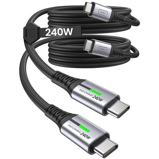 INIU 240W Braided USB-C Dual 6.6ft Cables