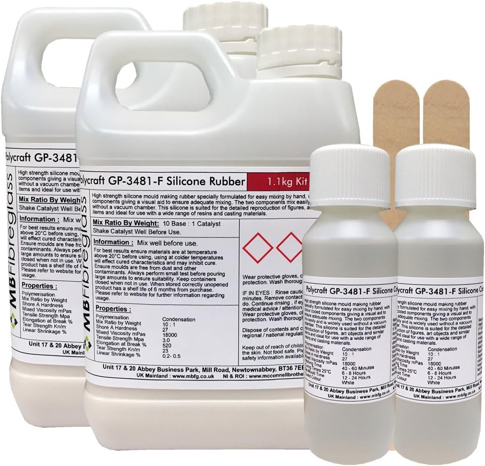 Polycraft GP-3481F RTV Silicone Mould Making Rubber 2.2kg Kit (Clear Catalyst)