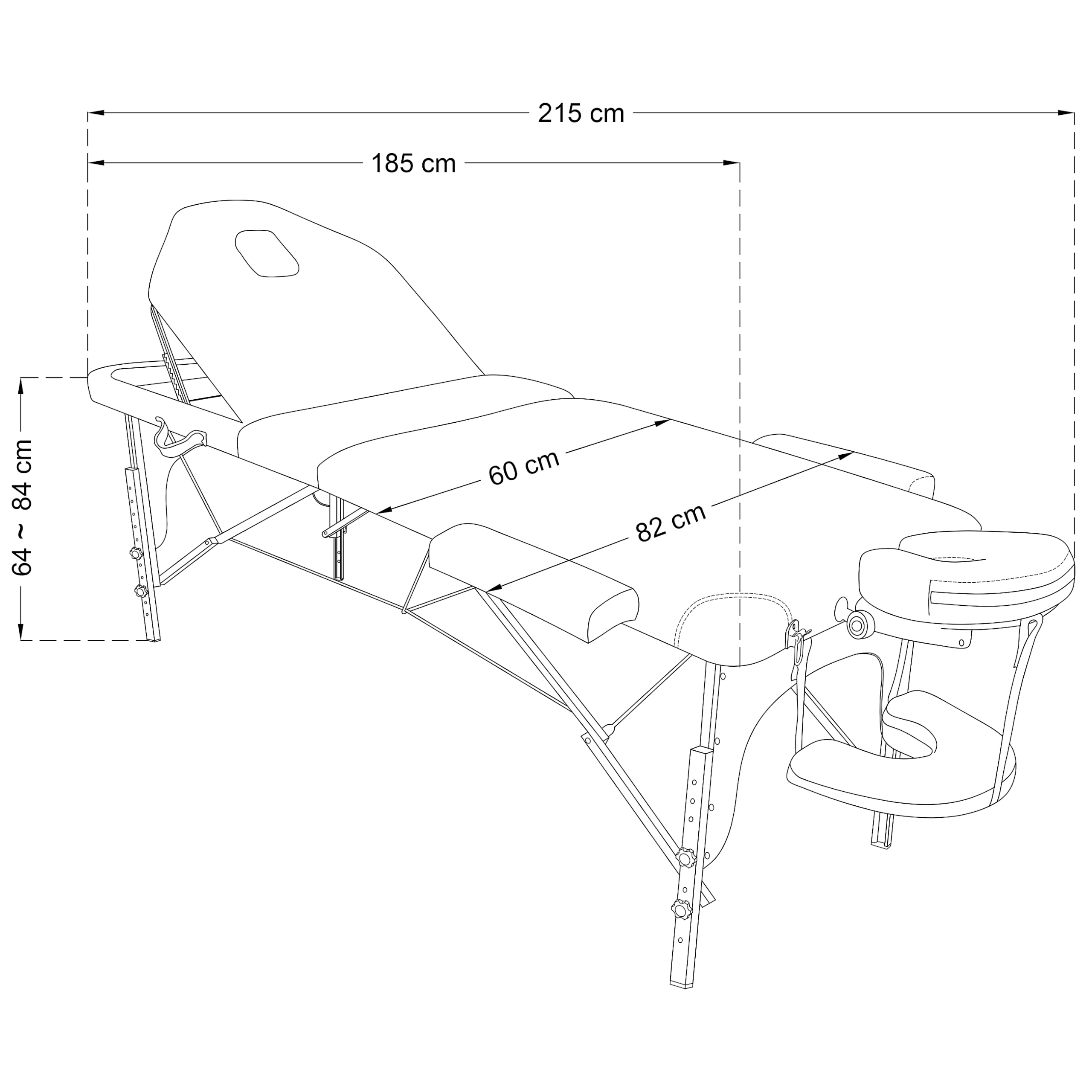 BELTOM® Nouveau Modèle Table de Massage 3 Zones Portables lit esthetique Reiki - Noir