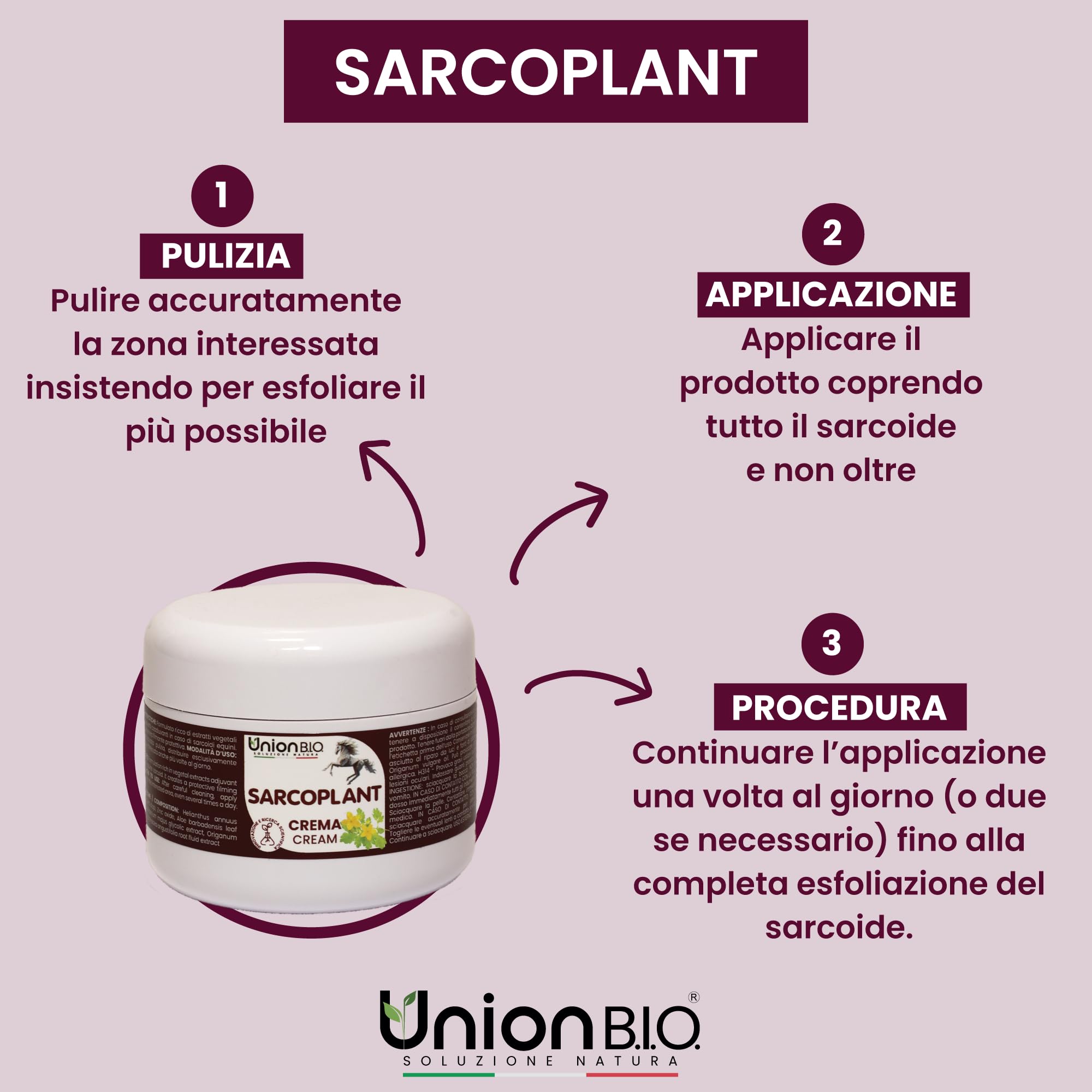 UNION B.I.O. SOLUZIONE NATURA SARCOPLANT Crema Protettiva per Sarcoidi Equini 50ml