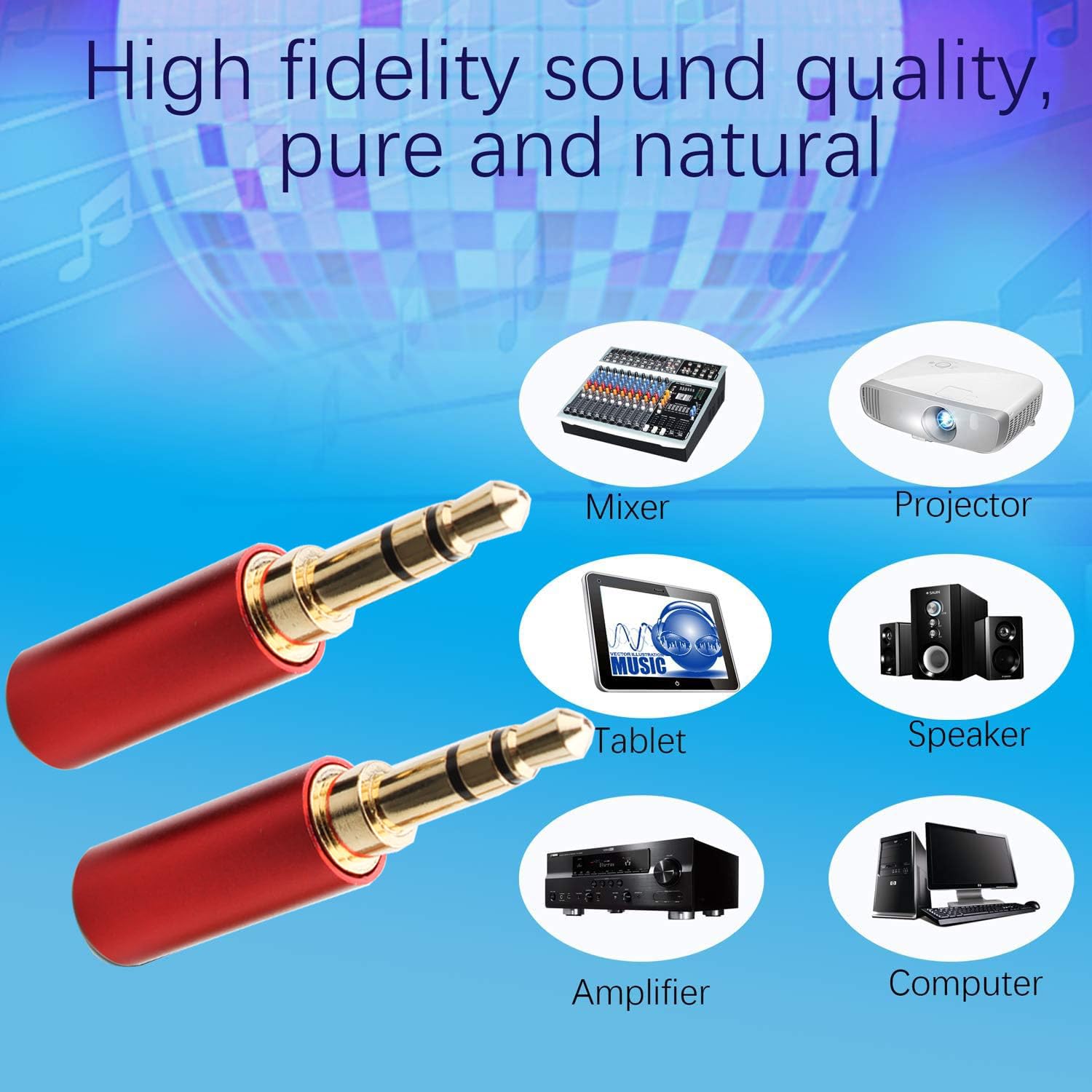 RUNCCI-YUN 7 szt. wtyczek stereo 3,5 mm, gniazdo audio 1/8" typu lutowane 3,5 mm złącze DIY 3,5 mm gniazdo słuchawkowe zamienne gniazdo audio 3,5 metalowa naprawa TRS 3-biegunowa wtyczka męska stereo