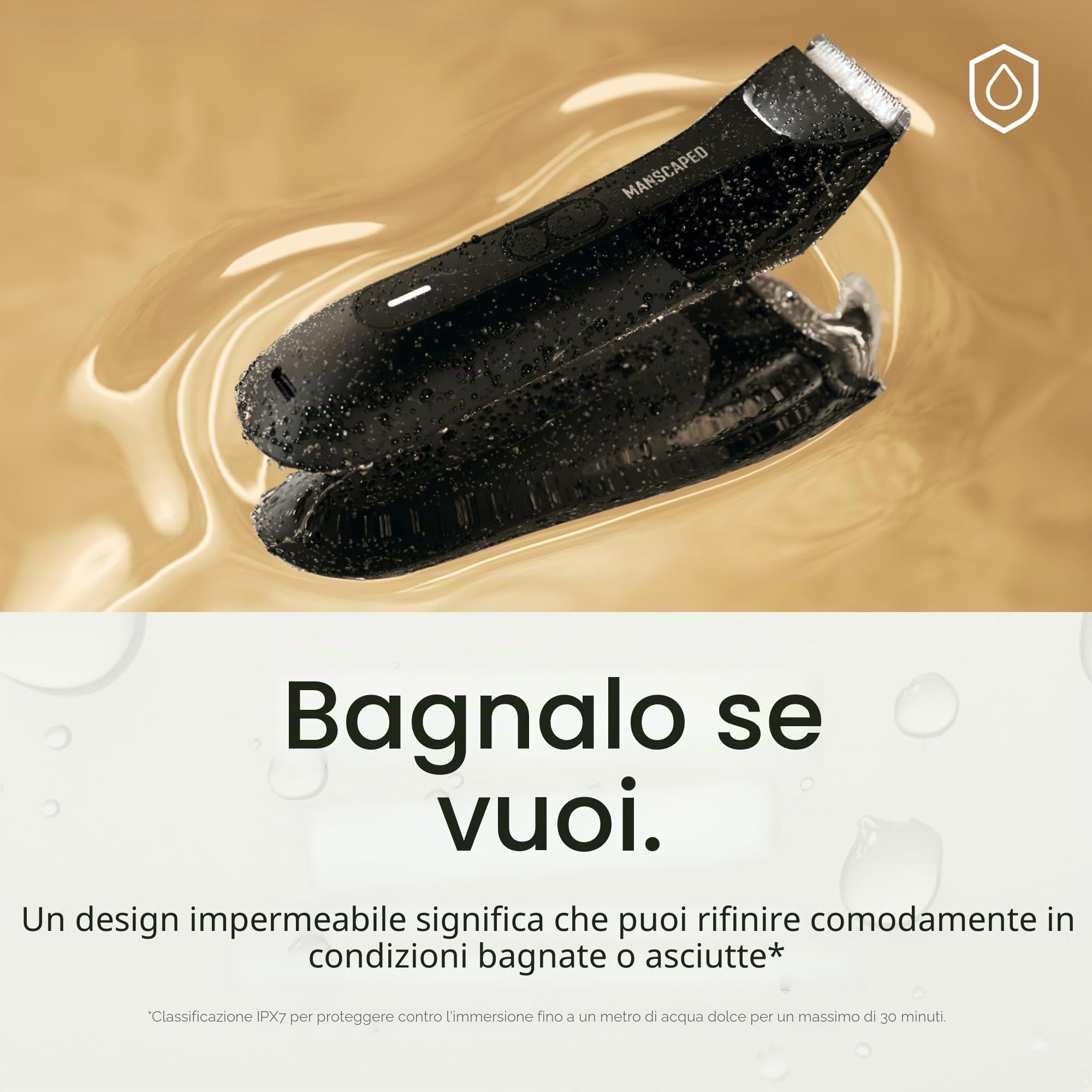 MANSCAPED® The Lawn Mower® 4.0 PRO - Rifinitore per peli del corpo e dell'inguine, lama per rifinitore SkinSafe® aggiornata, impermeabile, USB-C, ricarica wireless, rasoio da uomo, blocco da viaggio