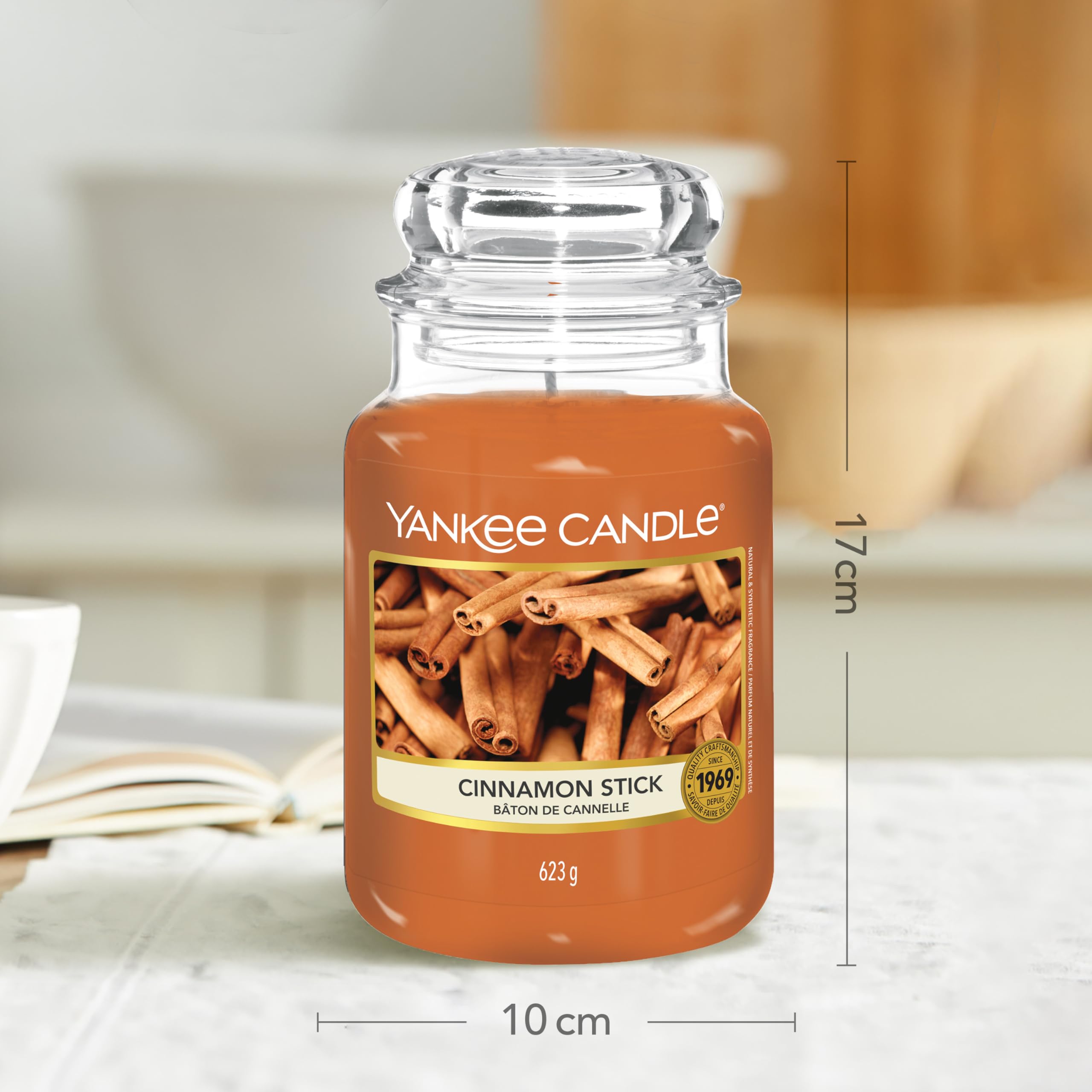Yankee Candle Candela Profumata In Giara Grande | Bastoncino Di Cannella | Durata Fino A 150 Ore | Cinnamon Stick, Candele in Giara Grande