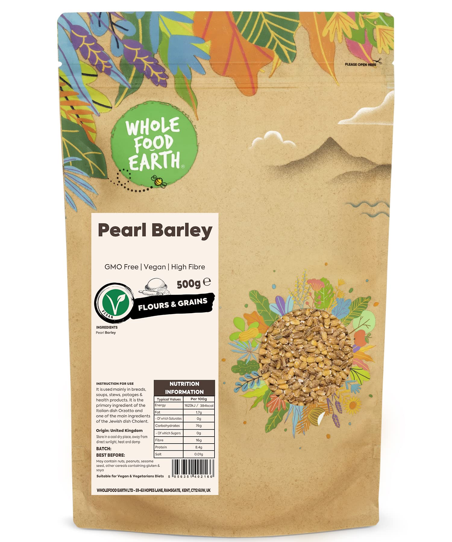 Pearl Barley 500 g | GMO Free | High Fibre