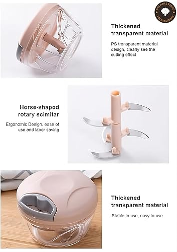 Miniatura 5 de Generic Cortador manual de verduras, picadora y picadora manual de frutas y verduras, cuchillas de acero inoxidable, sin BPA (verde, 16.9 fl oz),