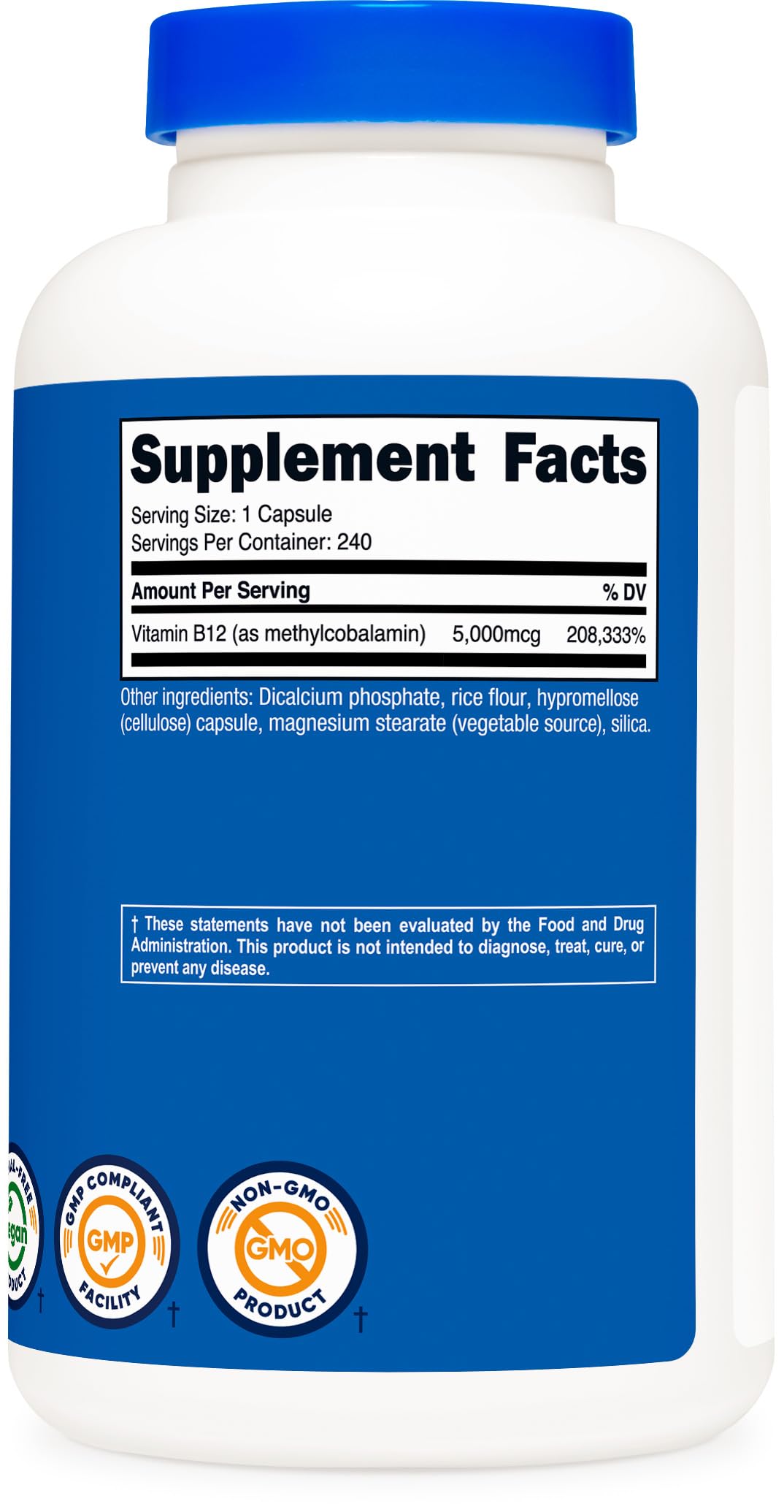 メチルコバラミン 5000mcg ビタミンB-12 未完封120カプセル　2本 ビタミン b12 ニュートリコスト Amazon | Nutricost ビタミンB12（メチルコバラミン）5000mcg 240