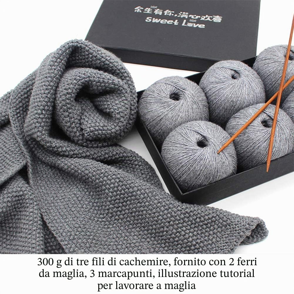 300G Cashmere palla Yarn Lana per maglieria e uncinetto, Maglione Sciarpa Ha Guanto, morbido e caldo, con Rod aghi,04