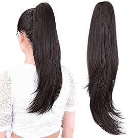 Black ponytail extension,20 clip ponytail hair extensions ponytail curly claw hair ponytail Extension Natural Looking Synthetic Hairpiece for Women