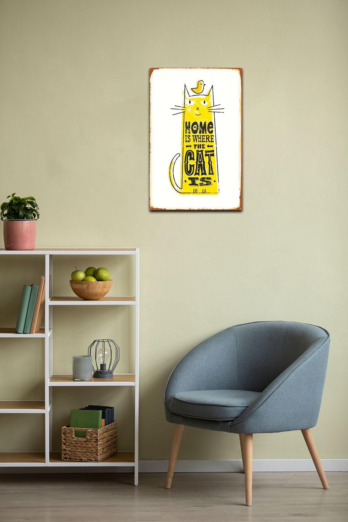 Dekolia Kuşe Kağıt Duvar Posteri Cat Is Retro Vintage Drtr0040