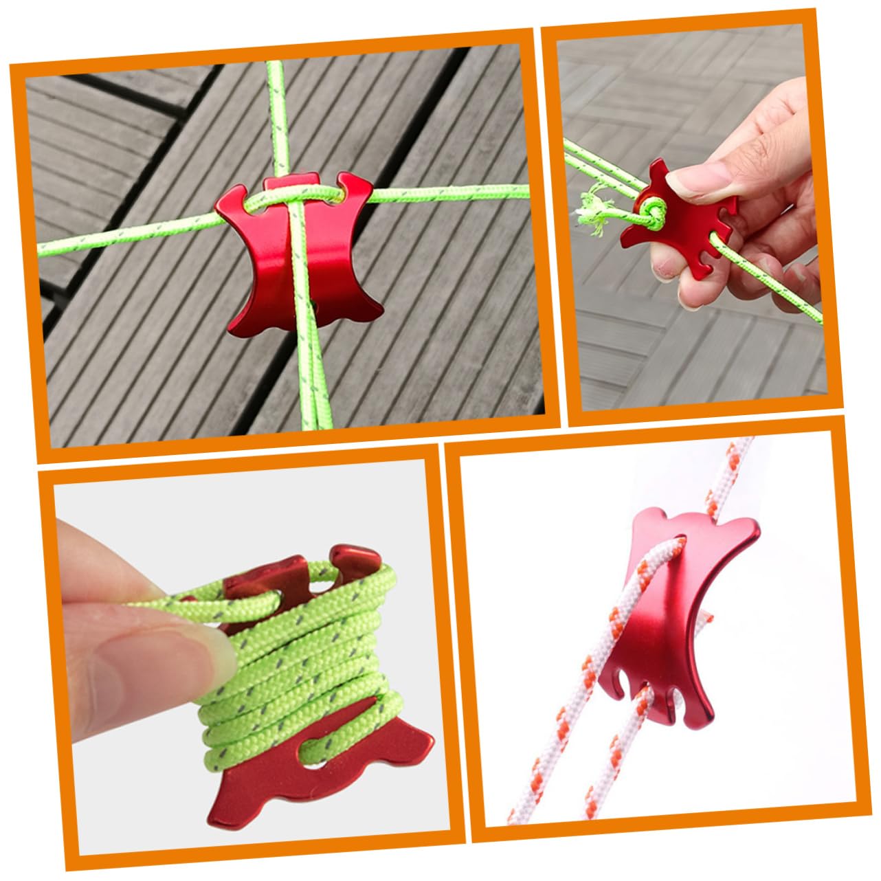 BESTonZON Boucle De Corde À Vent Ajusteurs De Corde Résistants À l'usure Bloqueurs De Cordon Cordes Bloqueurs De Cordon Accessoires De Support Multifonctions Tente Légère