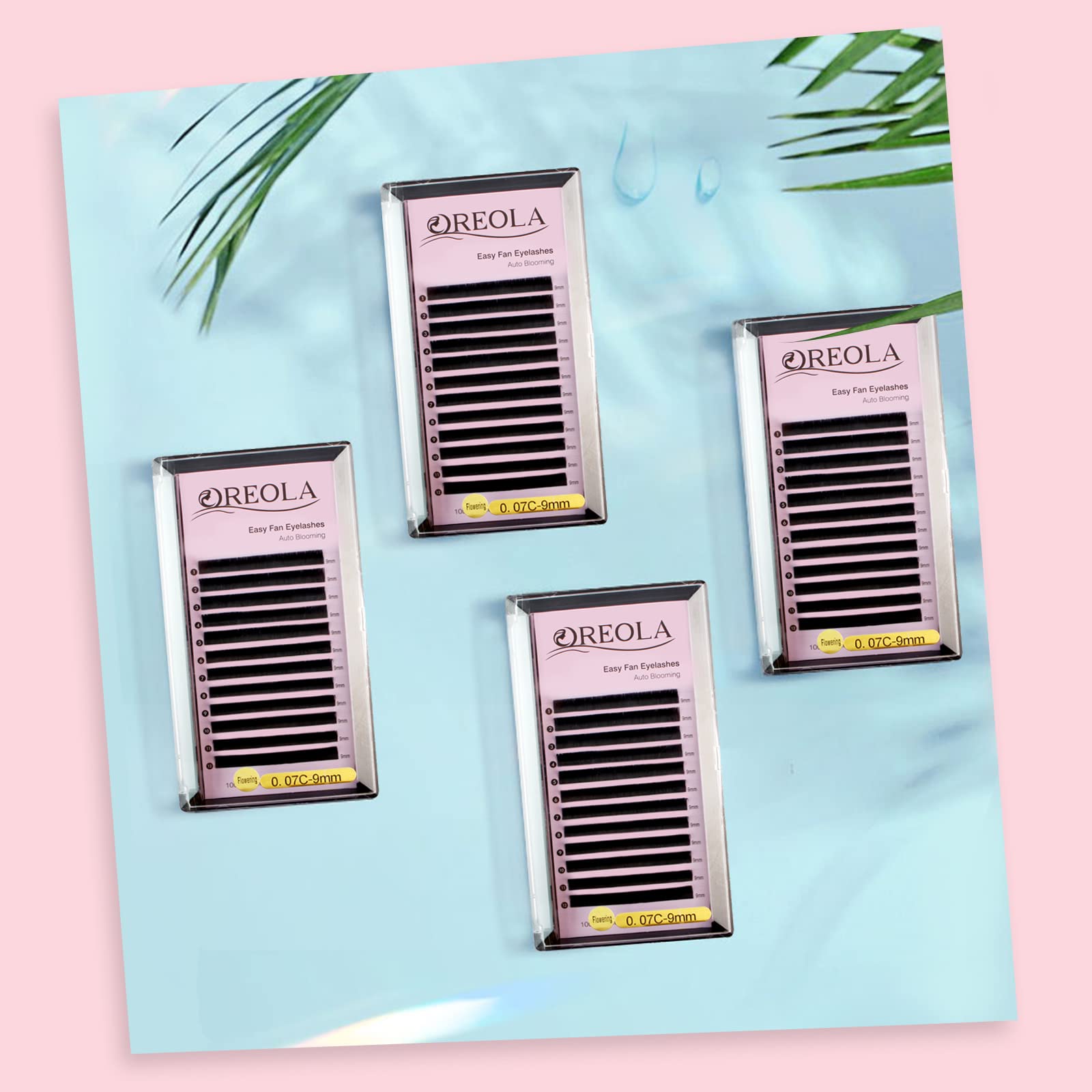 Oreola Volume Lashes Russian Eyelash Extensions Long Self-Fanning Lashes C Curl 0.07mm Thick 12mm Long 3D - Image 2