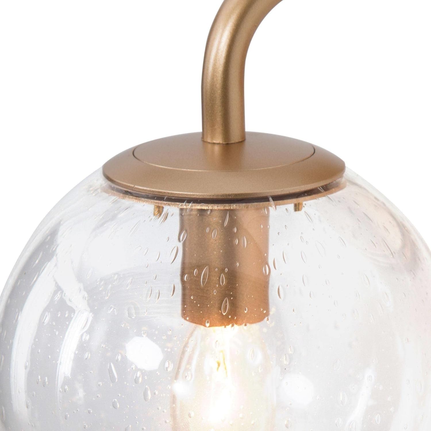 Gold Wall Sconce, 1-Light Minimalist Sconces Wall Lighting with Seeded Glass Globe, Modern Wall Mounted Light Fixture for Bathroom, Bedroom, Living Room and Stairway