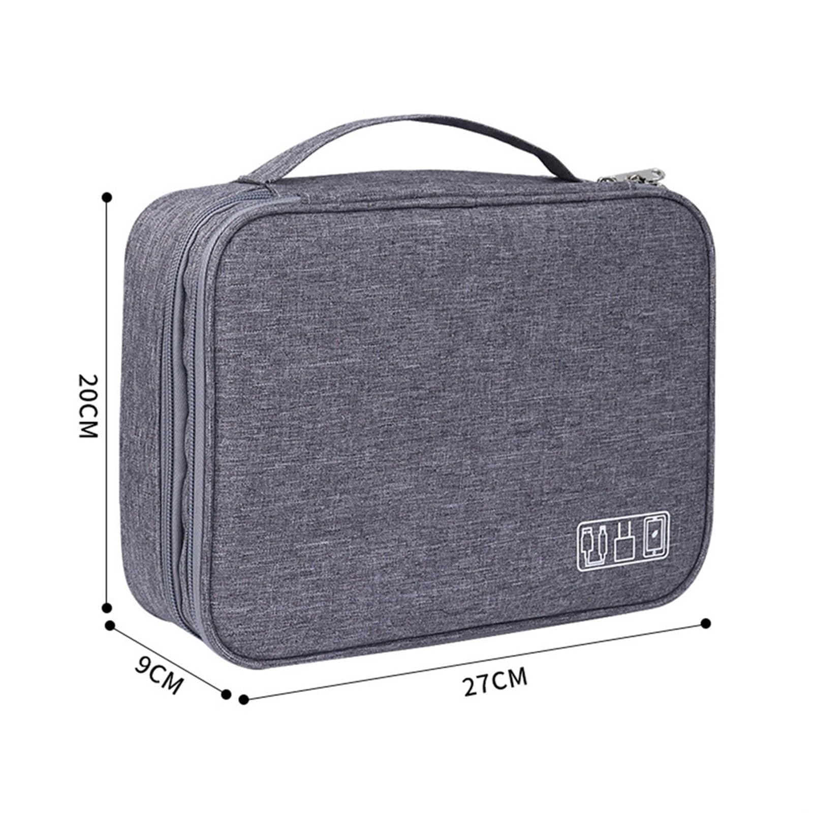 Torba na akcesoria elektroniczne, Elektroniczny przewód do ładowania USB Podróżny organizer kabli Cyfrowa walizka Przenośna podwójna warstwa(Blue)