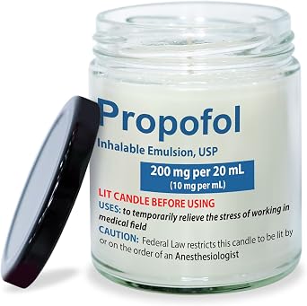 Anesthesiologist Candle Propofol for Anesthesiologist Thank You Gift for Anesthesia Coworker, Birthday Christmas Gift for Anesthesiologist, Physician Anesthesiologists Week Home Decor