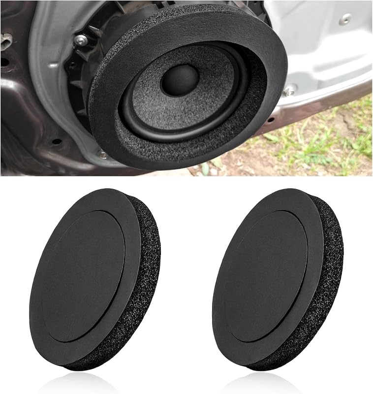 2 PCS 6.5" Car Foam Speaker Enhancer, High Rebound Soundproof Sponge Car Door Speaker Fast Rings, Self Adhesive Foam Baffle Bass Blocker Kit for Enhancing Stereo Sound