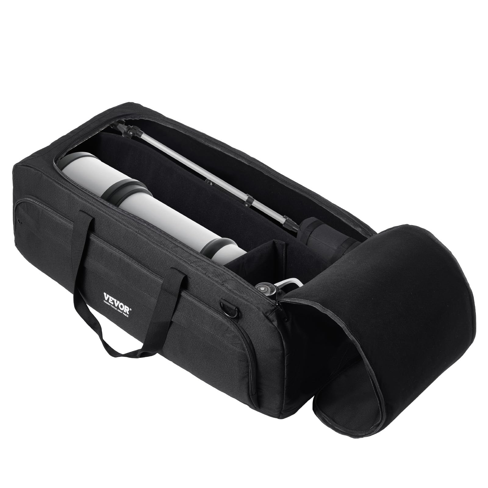 VEVOR Estuche para Telescopio de 770 x 320 x 270 mm, Bolsa para Guardar Telescopios con Hebillas Fijas, Bolsillos Múltiples y Divisor Desmontable, Bolsillo para Contrapeso para Tubo Óptico y Trípode