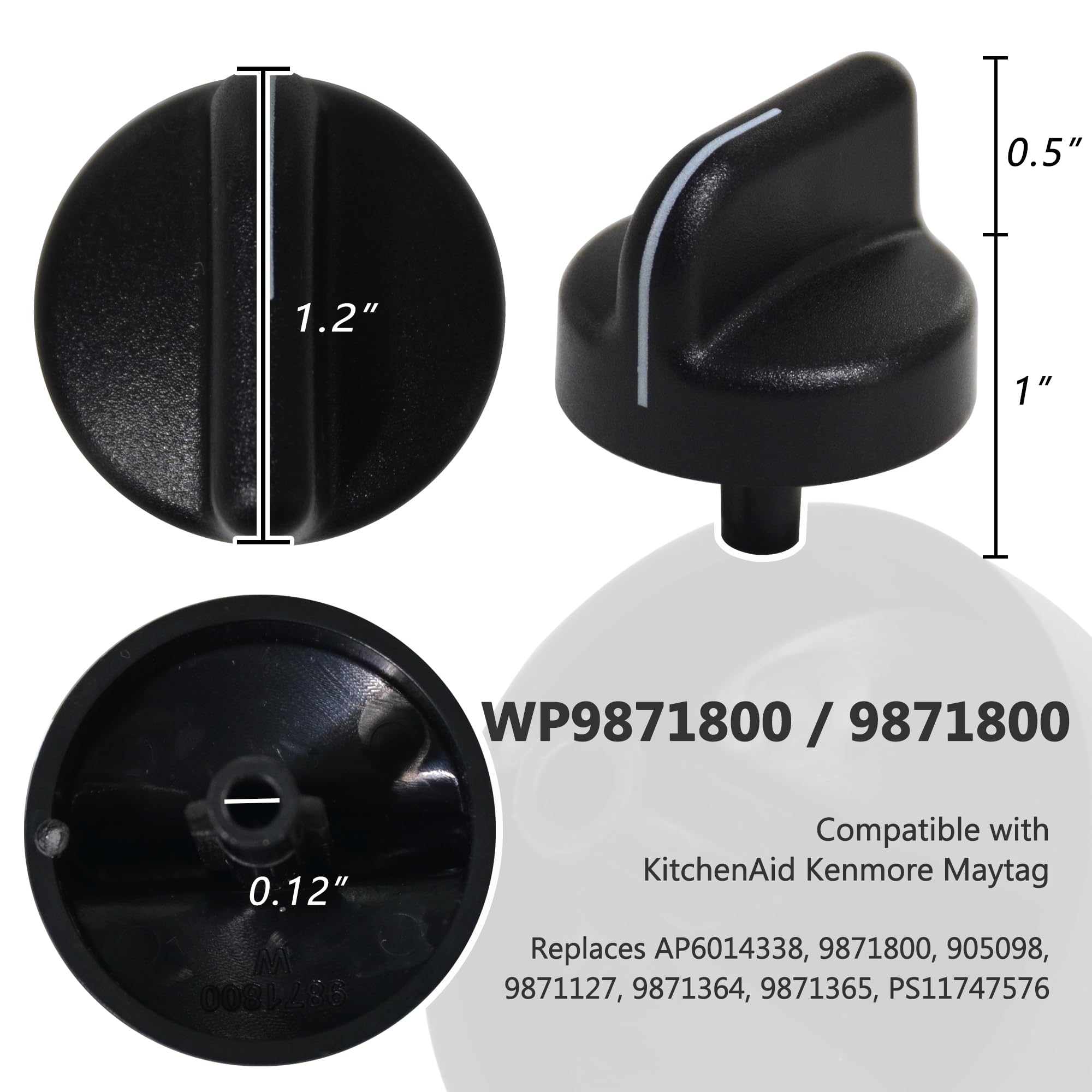 Amazon.com: GYOFFULL 9871800 Trash Compactor Knob Black Rotary