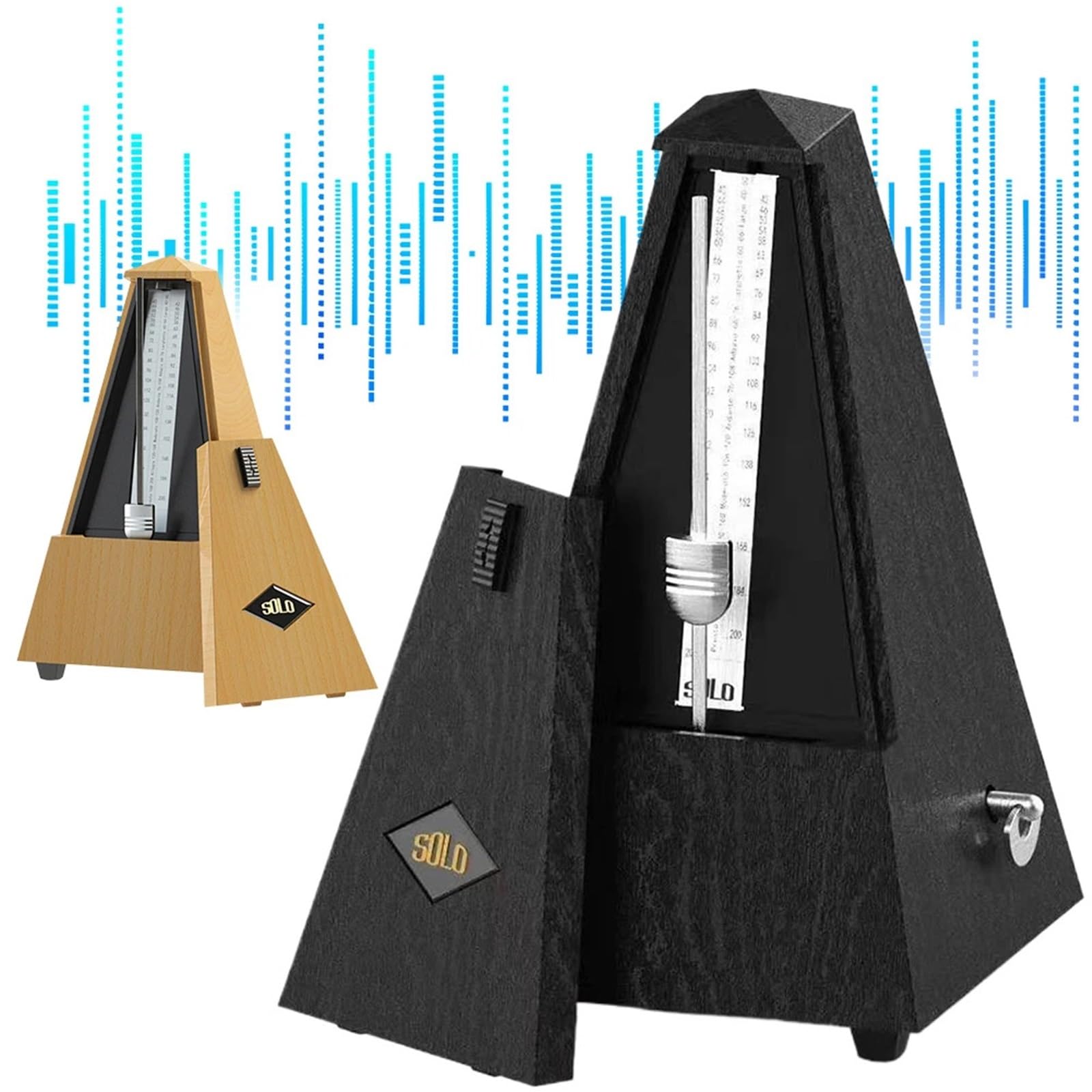 Klasyczny metronom mechaniczny Zakres tempa 40-208 bpm Metronom wieży do fortepianu, gitary, perkusji, skrzypiec Wszystkie instrumenty (czarny)
