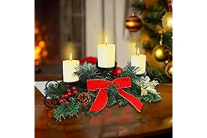 MorTime Christmas Candle Holder Centerpiece for a Festive Tabletop