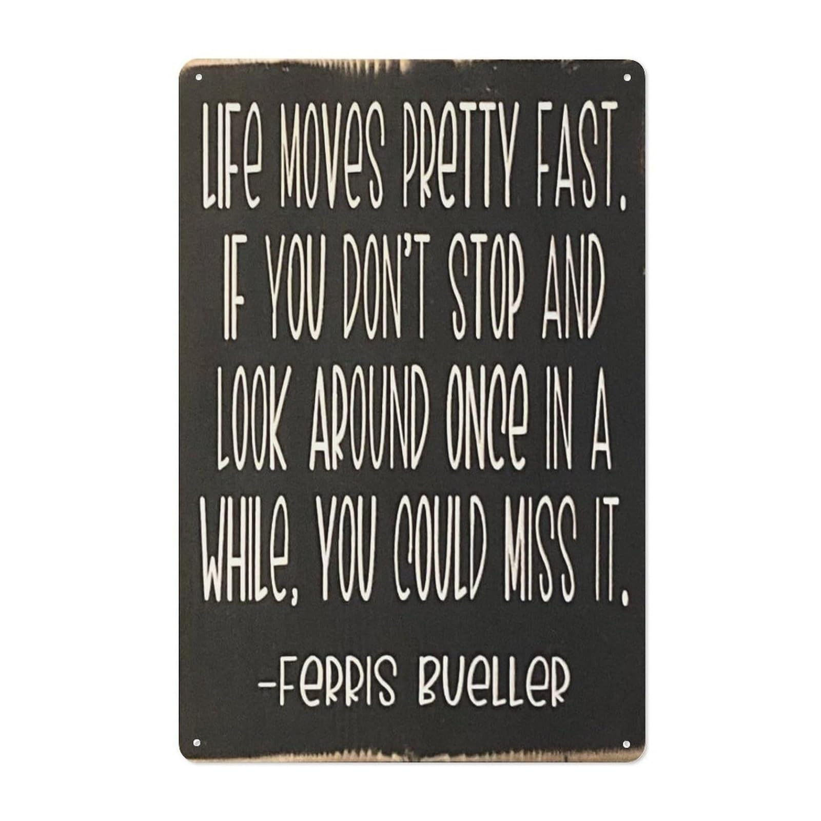 ZDVHOMCB Life Moves Fast Metal Sign Inspirational Quote Tin Sign for Wall Decor Retro Diner Home Office Bar Man Cave Garage or Funny Gift Present 8 X 12 inch