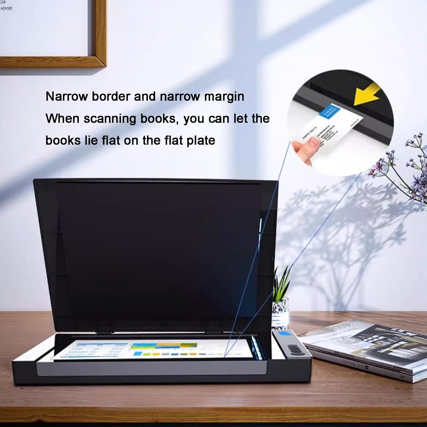 A3 Flatbed Scanner for Documents, 1200 DPI Photos & Books Scanner, with LED Light Source, Automatic Scan 12" X 16.8" in 8 Sec, for Libraries & Schools