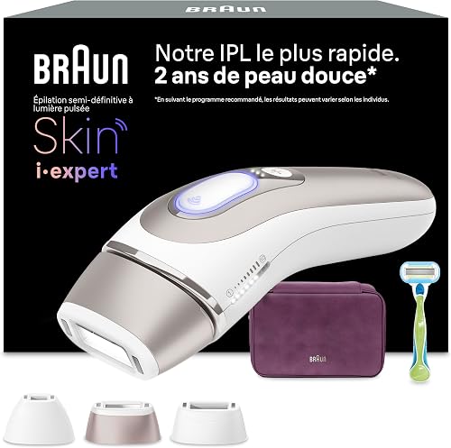 Braun i·Expert Lumiere Pulsee Intelligent Skin Epilator, Home Laser Alternative, Semi-Definitive Hair Reduction, Application, Pouch, Women's Shaver Gillette Venus, 3 Heads, PL7263 - 1