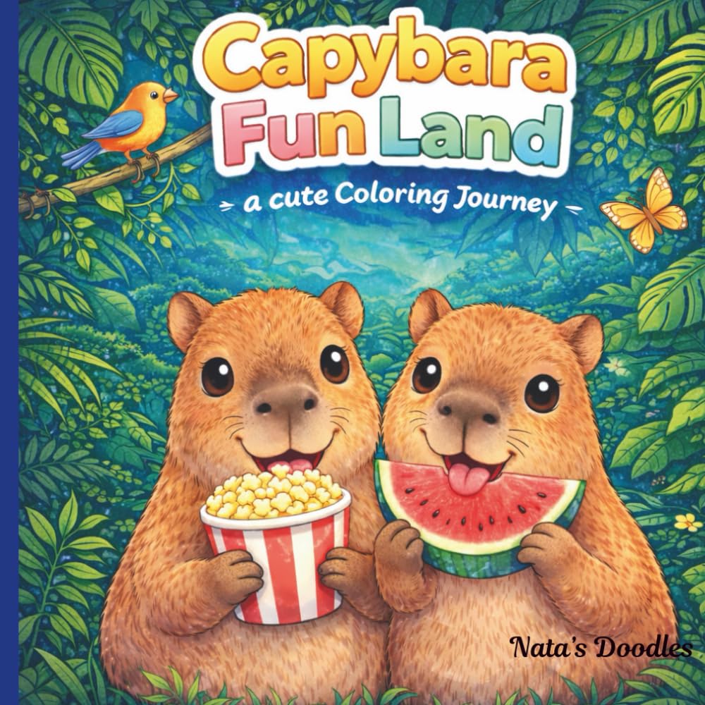 Capybara Funland a Cute Coloring Journey