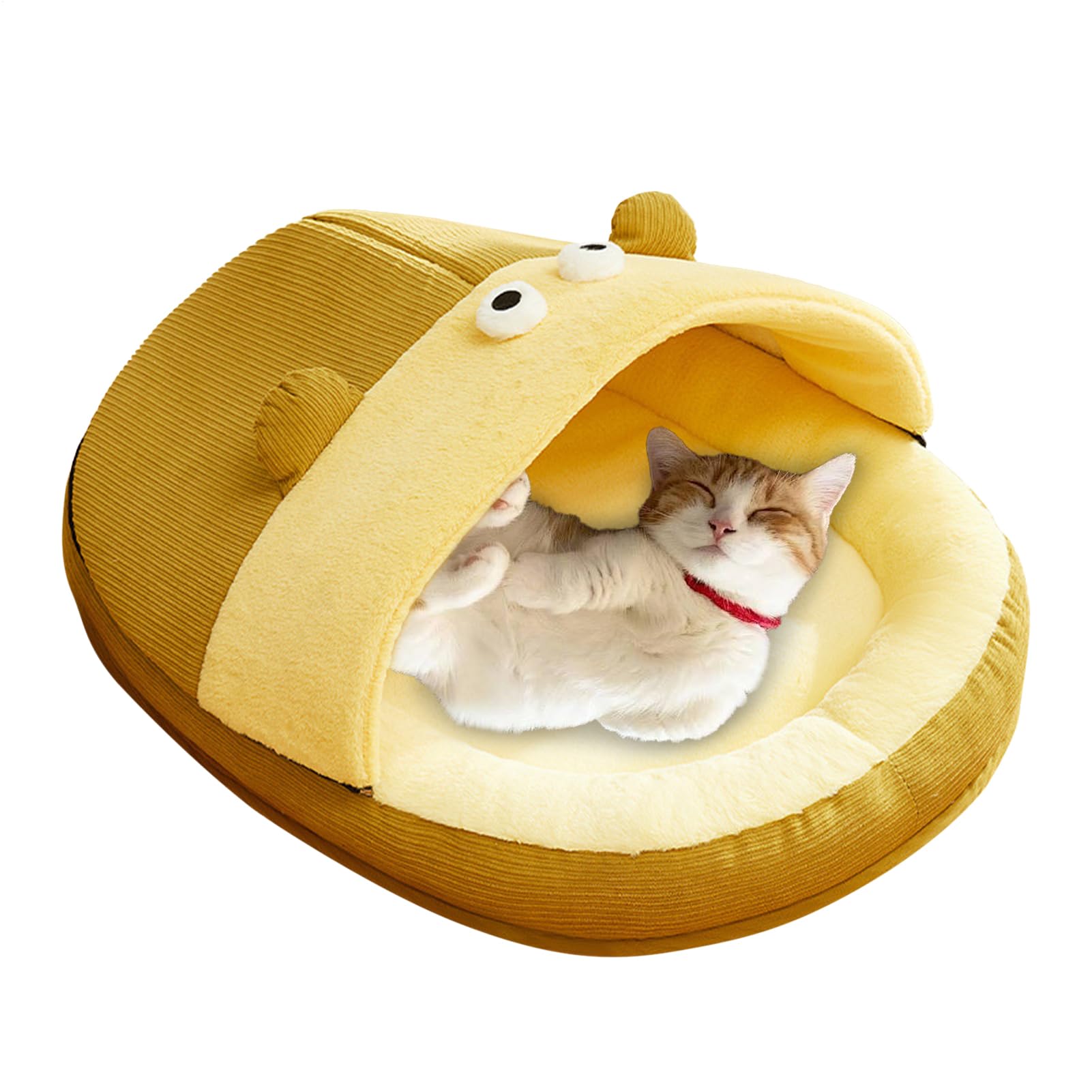 Lits de grottes de chats lavables au design de pantoufle douillette