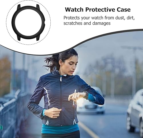 Miniatura 5 de Hemobllo Protector de pantalla para reloj inteligente de policarbonato a prueba de golpes, compatible con Haylou Solar LS05 (negro)