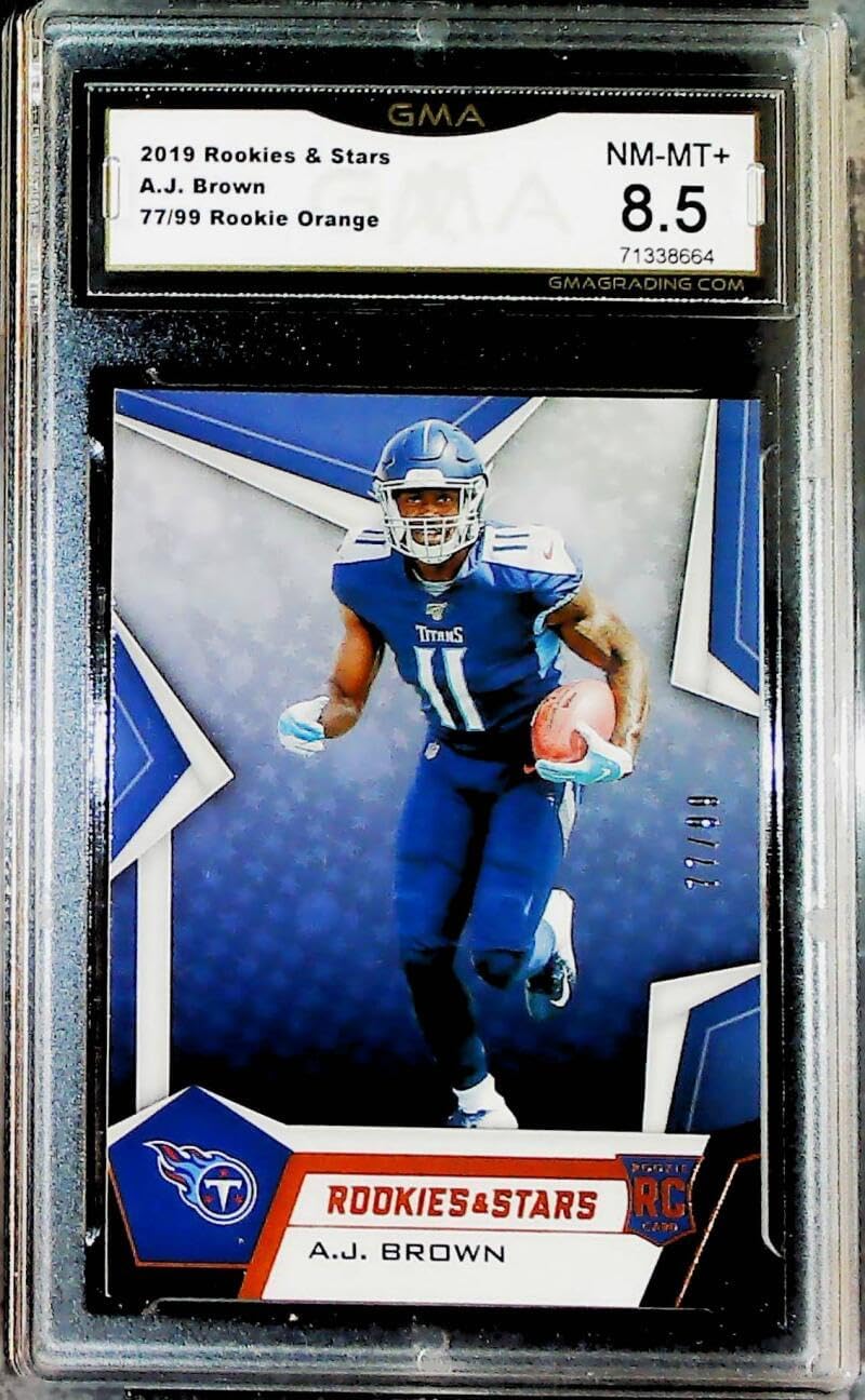 2019 Panini Rookies and Stars Football Orange S99#140 A.J. Brown Tennessee Titans RC GMA 8.5 NM-MT+ Trading Card