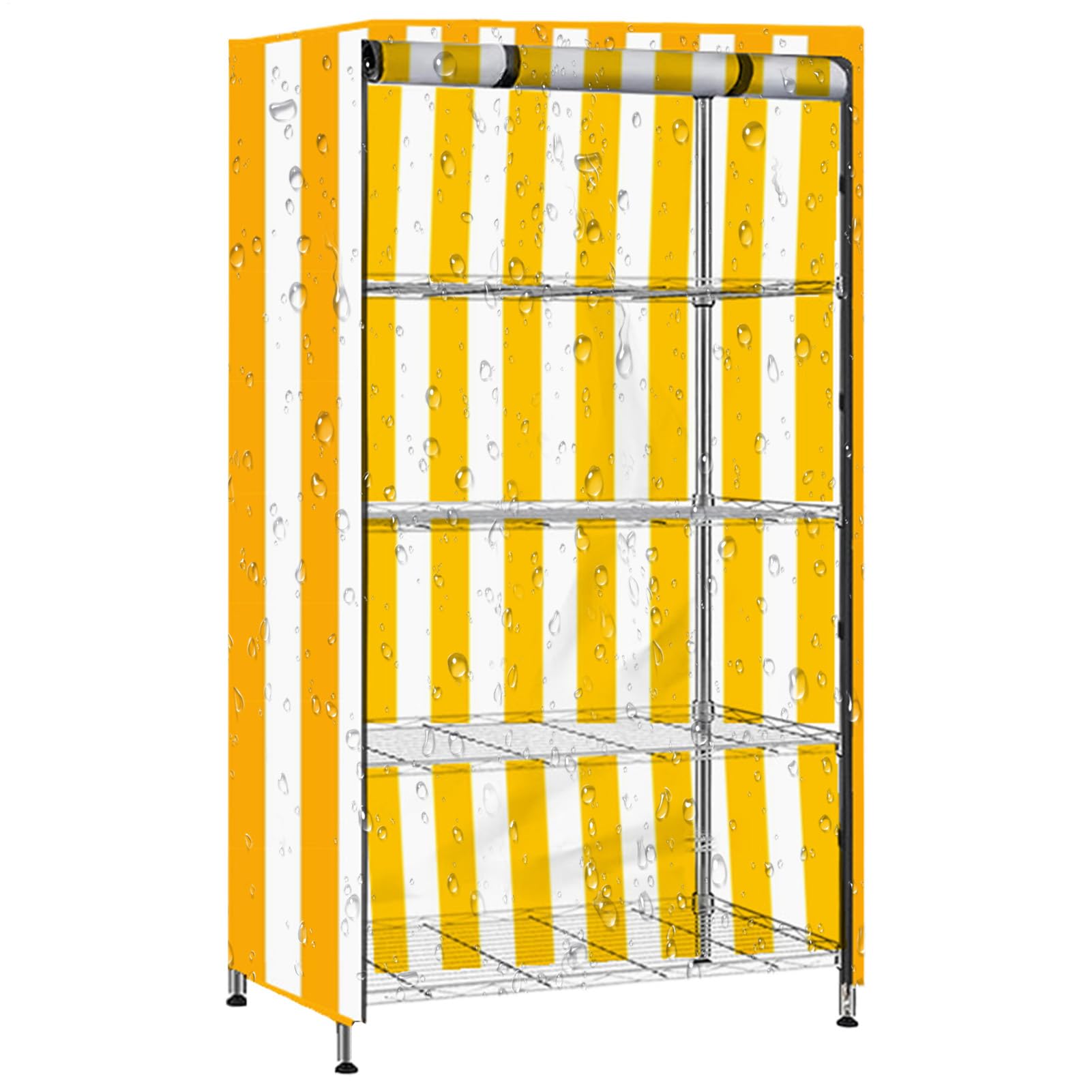 Copertura per scaffale, protezione compatta per mensole, 80 x 45 x 180 cm, antipolvere, impermeabile, resistente, copertura per armadi per dispensa, cucina all'aperto, organizzazione interna del