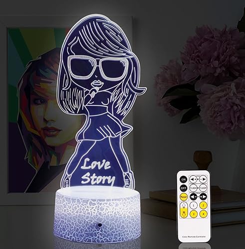Regalos de cumpleaños para niñas, linda luz nocturna para niñas, decoración para habitación. Lámpara de mesa para suministros de fiesta musical. Luz