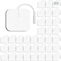 Vista 8 de Electrodos SM 24 unidades TENS - Almohadillas de repuesto de 2 x 2, electrodos sin látex, conectores de clavija de 0.079 in, cables de plomo