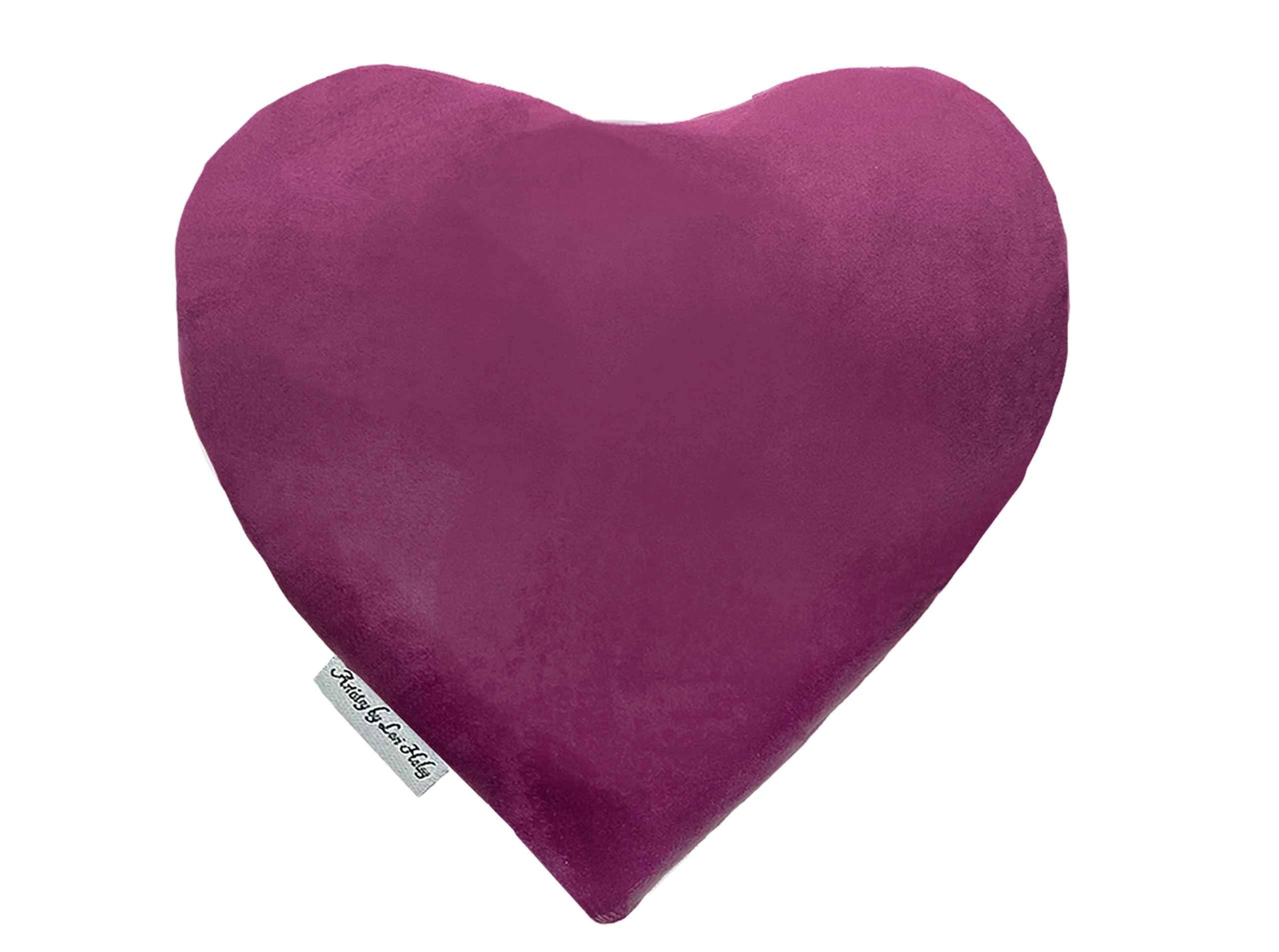 Microwave Heating Pad. Warming or Cooling Pain Relief and Relaxation Therapy Pillow. Filled with 100% Flaxseeds, Washable Cover - Plush Orchid Velvet Heart 10" x 10"